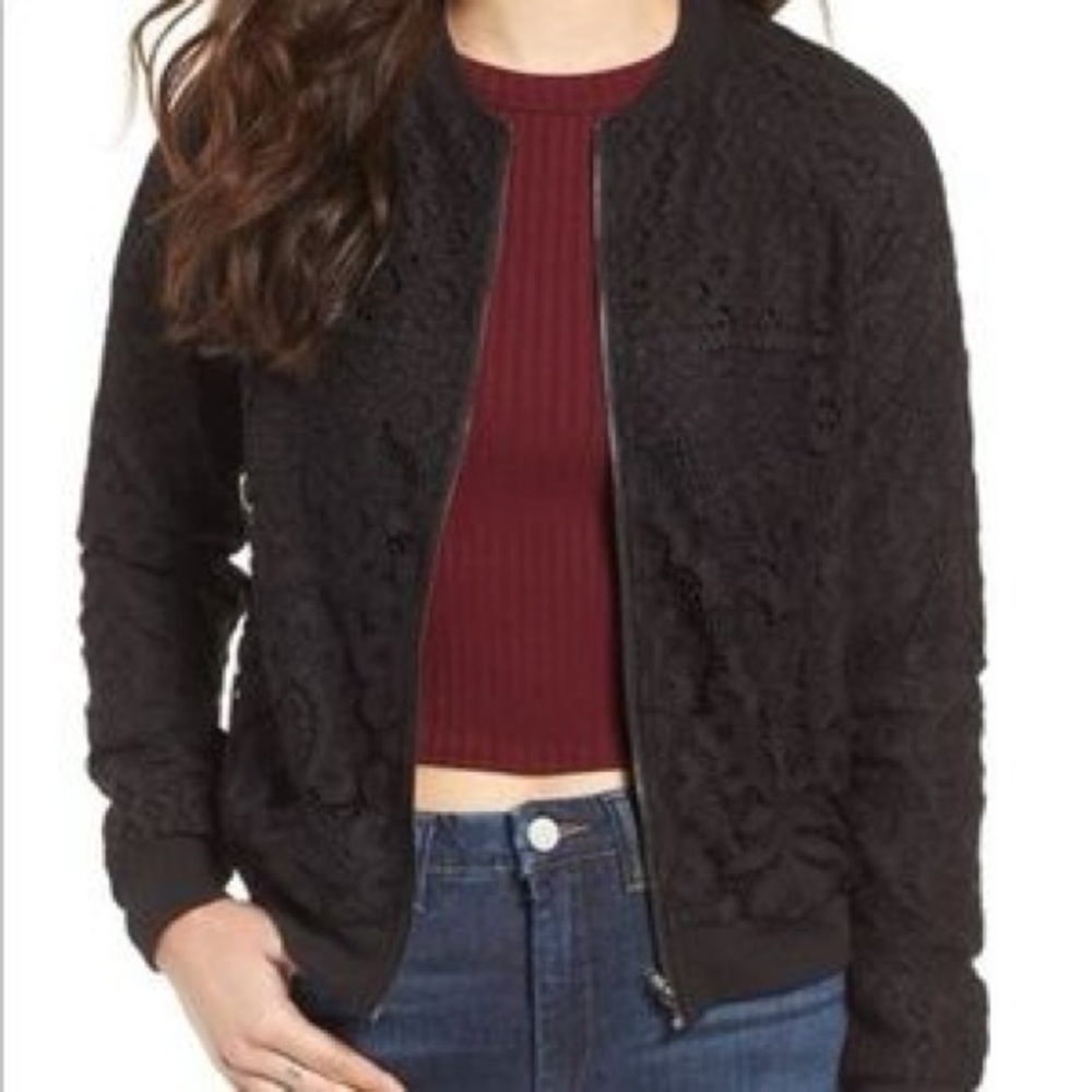 Beautiful black lace bomber